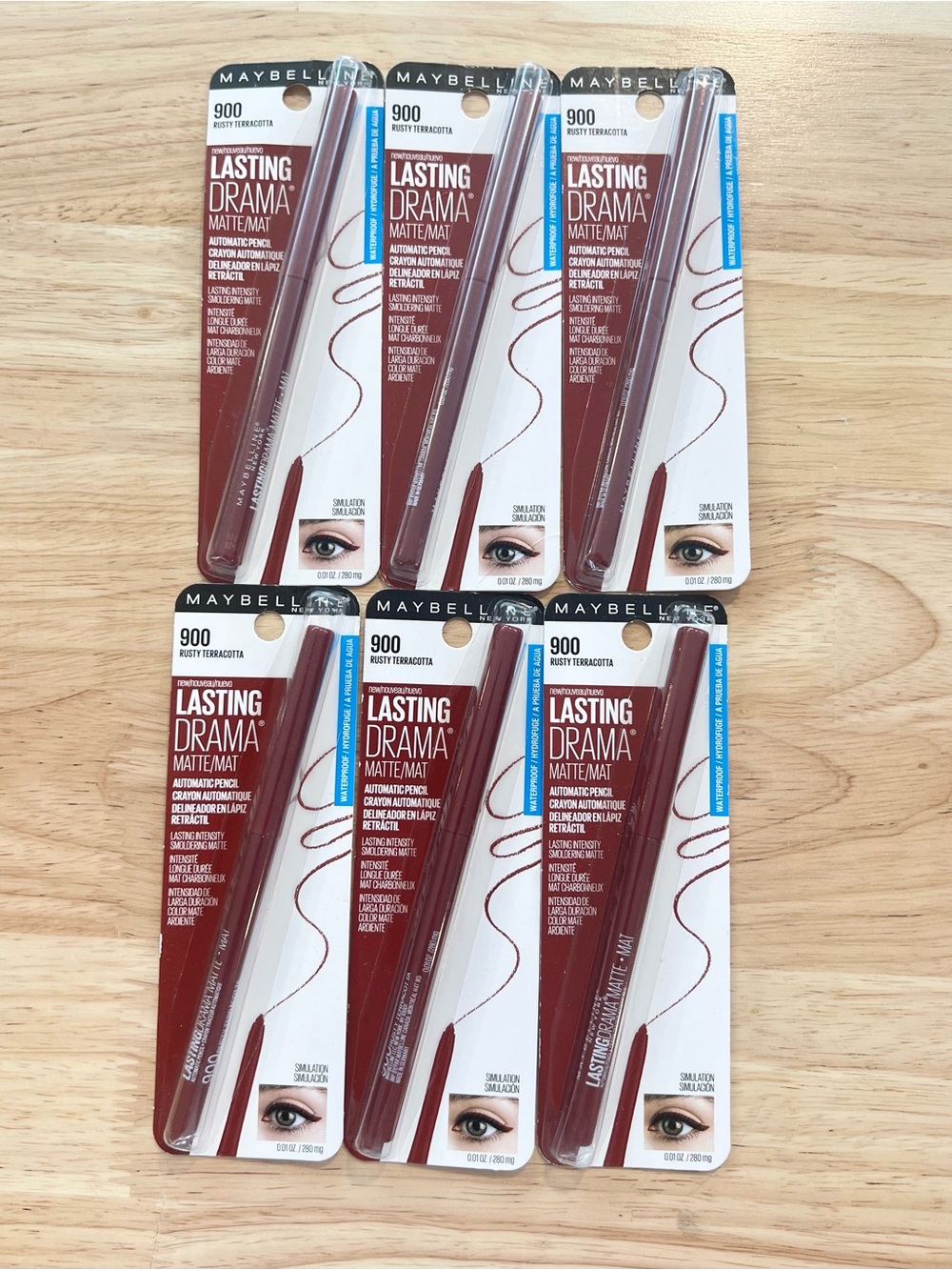 6 Maybelline Lasting Drama Matte Eye Liner Automatic Pencil 900 Rusty Terracotta
